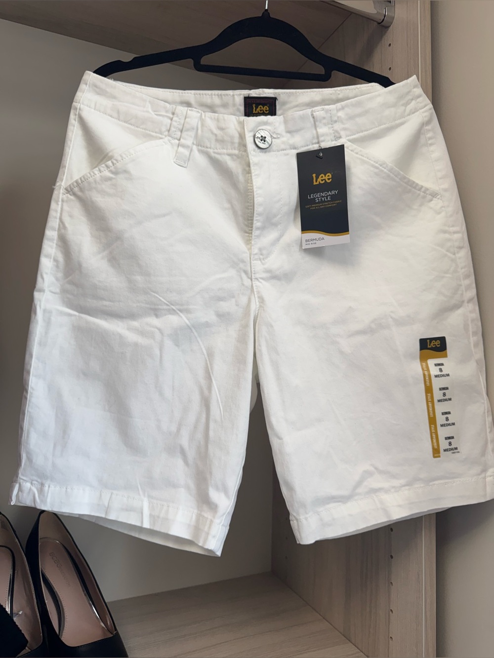 Lee Women's White Bermuda Shorts